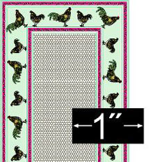Dollhouse Miniature Rug: Rooster, 1/2" Scale